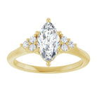 14K yellow gold 1 CT Marquise Diamond Cluster Accent Stone Engagement Ring Setting