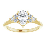 14K yellow gold 1CT Pear Diamond Cluster Accent Stone Engagement Ring Setting variant--Marquise variant--2CT variant--14K-white-gold