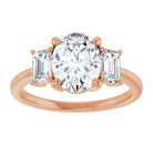 14K Rose 9x7 mm Oval Engagement Ring Mounting 