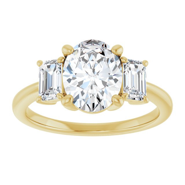 14K Yellow 9x7 mm Oval Engagement Ring Mounting/2-CT.5CT variant--Oval variant--1.5CT variant--14K-yellow-gold