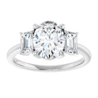 14K White 9x7 mm Oval Engagement Ring Mounting 