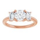 14K Rose 6.5 mm Round Engagement Ring Mounting 