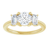 14K Yellow 6.5 mm Round Engagement Ring Mounting variant--Round variant--1CT variant--14K-yellow-gold