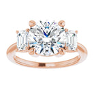 14K Rose 9 mm Round Engagement Ring Mounting 