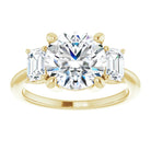 14K Yellow 9 mm Round Engagement Ring Mounting 