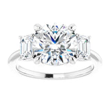 14K White 9 mm Round Engagement Ring Mounting variant--Round variant--2CT variant--14K-white-gold