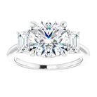 14K White 9 mm Round Engagement Ring Mounting 