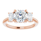 14K Rose 7.4 mm Round Engagement Ring Mounting 