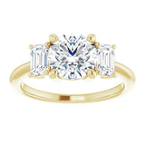 14K Yellow 7.4 mm Round Engagement Ring Mounting variant--Round variant--2CT variant--14K-yellow-gold