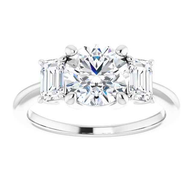 14K White 7.4 mm Round Engagement Ring Mounting/2-CT.5CT variant--Round variant--1.5CT variant--14K-white-gold