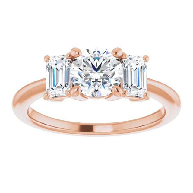 14K Rose 6 mm Round Engagement Ring Mounting/4-CT variant--.75CT variant--Round variant--.75CT variant--14K-rose-gold