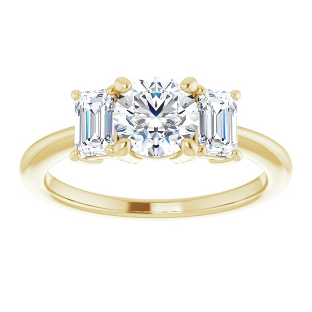 14K Yellow 6 mm Round Engagement Ring Mounting/4-CT variant--.75CT variant--Round variant--.75CT variant--14K-yellow-gold