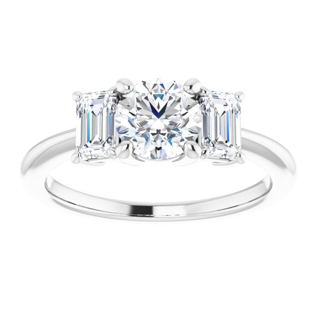 14K White 6 mm Round Engagement Ring Mounting/4-CT variant--.75CT variant--Round variant--.75CT variant--14K-white-gold