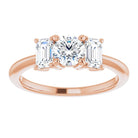 14K Rose 5.2 mm Round Engagement Ring Mounting 