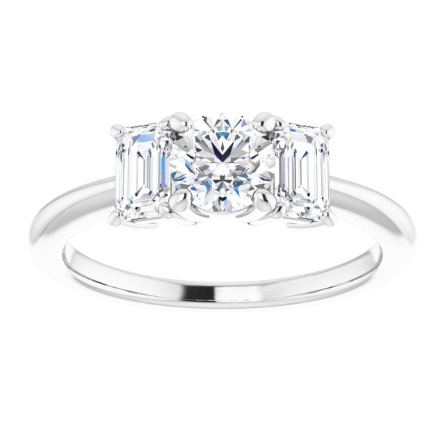 14K White 5.2 mm Round Engagement Ring Mounting/2-CT variant--.5CT variant--Round variant--.5CT variant--14K-white-gold