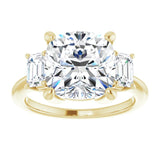 14K Yellow 10x10 mm Cushion Engagement Ring Mounting variant--Cushion variant--5CT variant--14K-yellow-gold