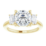 14K Yellow 8x8 mm Cushion Engagement Ring Mounting variant--Cushion variant--3CT variant--14K-yellow-gold