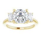 14K Yellow 8x8 mm Cushion Engagement Ring Mounting 