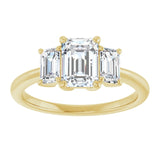14K Yellow 7x5 mm Emerald Engagement Ring Mounting/4-CT.75CT variant--Emerald variant--1.75CT variant--14K-yellow-gold
