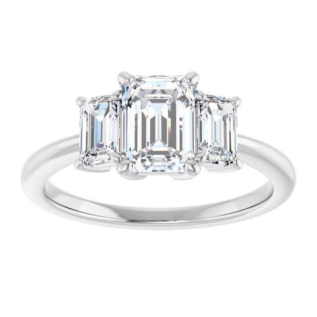 14K White 7x5 mm Emerald Engagement Ring Mounting/4-CT.75CT variant--Emerald variant--1.75CT variant--14K-yellow-gold