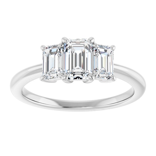 14K White 6x4 mm Emerald Engagement Ring Mounting/2-CT variant--.5CT variant--Emerald variant--.5CT variant--14K-yellow-gold