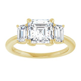 14K Yellow 7x7 mm Asscher Engagement Ring Mounting variant--Asscher variant--2CT variant--14K-yellow-gold