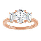 14K Rose 8x6 mm Oval Engagement Ring Mounting 