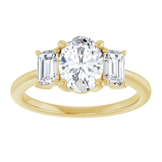 14K Yellow 8x6 mm Oval Engagement Ring Mounting variant--Oval variant--1CT variant--14K-yellow-gold