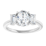 14K White 8x6 mm Oval Engagement Ring Mounting variant--Oval variant--1CT variant--14K-white-gold
