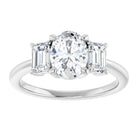 14K White 8x6 mm Oval Engagement Ring Mounting 