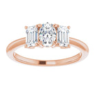 14K Rose 6x4 mm Oval Engagement Ring Mounting 