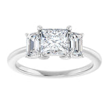 14K White 5.5x5.5 mm Square Engagement Ring Mounting variant--Square variant--1CT variant--14K-white-gold