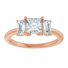 14K Rose 5x5 mm Square Engagement Ring Mounting 