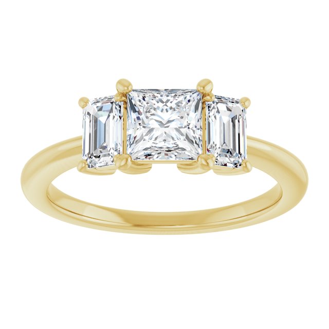 14K Yellow 5x5 mm Square Engagement Ring Mounting/4-CT variant--.75CT variant--Square variant--.75CT variant--14K-yellow-gold