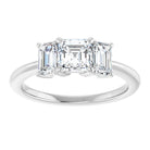 14K White 5x5 mm Asscher Engagement Ring Mounting 