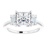 14K White 6.5x6.5 mm Square Engagement Ring Mounting/4-CT variant--.75CT variant--Square variant--.75CT variant--14K-white-gold