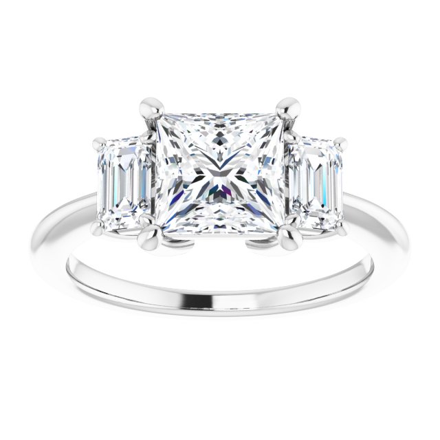 14K White 6.5x6.5 mm Square Engagement Ring Mounting/4-CT variant--.75CT variant--Square variant--.75CT variant--14K-white-gold