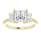 14K Yellow 6.5x6.5 mm Square Engagement Ring Mounting variant--Square variant--1CT variant--14K-yellow-gold