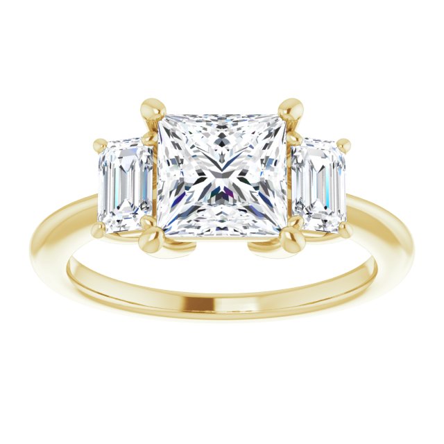 14K Yellow 6.5x6.5 mm Square Engagement Ring Mounting variant--Square variant--1CT variant--14K-yellow-gold