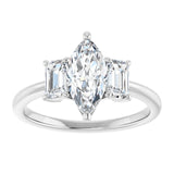 14K White 10x5 mm Marquise Engagement Ring Mounting variant--Marquise variant--1CT variant--14K-white-gold
