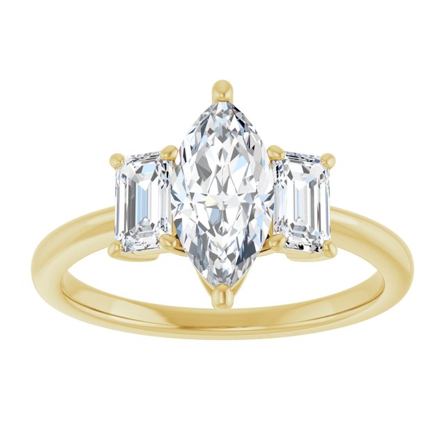 14K Yellow 10x5 mm Marquise Engagement Ring Mounting variant--Marquise variant--1CT variant--14K-yellow-gold