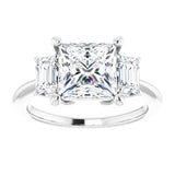 14K White 7.5x7.5 mm Square Engagement Ring Mounting/2-CT.5CT variant--Square variant--2.5CT variant--14K-white-gold