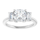 14K White 7x7 mm Cushion Engagement Ring Mounting 