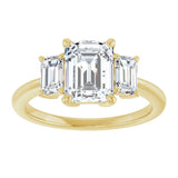 14K Yellow 8x6 mm Emerald Engagement Ring Mounting variant--Emerald variant--1CT variant--14K-rose-gold