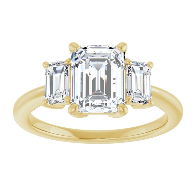14K Yellow 8x6 mm Emerald Engagement Ring Mounting variant--Emerald variant--1CT variant--14K-rose-gold
