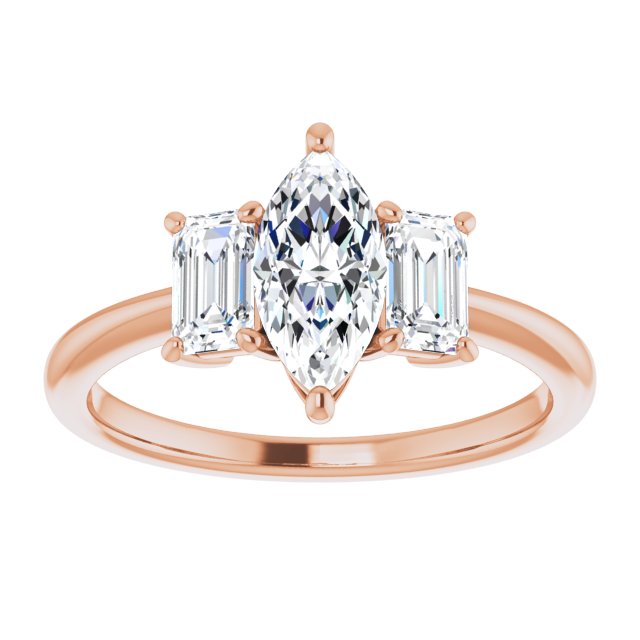 14K Rose 9x4.5 mm Marquise Engagement Ring Mounting/4-CT variant--.75CT variant--Marquise variant--.75CT variant--14K-rose-gold