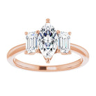 14K Rose 9x4.5 mm Marquise Engagement Ring Mounting 