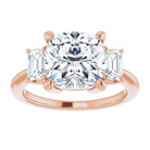 14K Rose 9x9 mm Cushion Engagement Ring Mounting 