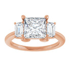 14K Rose 7x7 mm Square Engagement Ring Mounting 