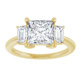 14K Yellow 7x7 mm Square Engagement Ring Mounting/2-CT.5CT variant--Square variant--1.5CT variant--14K-yellow-gold